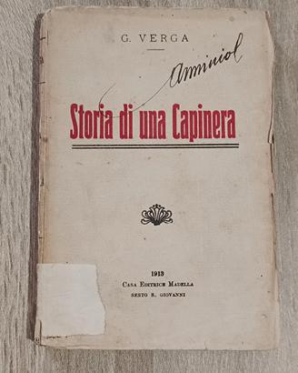 Storia di una capinera Giovanni Verga 1913 Casa ed