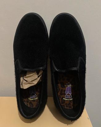 Slip-on nere pelose uomo taglia 39