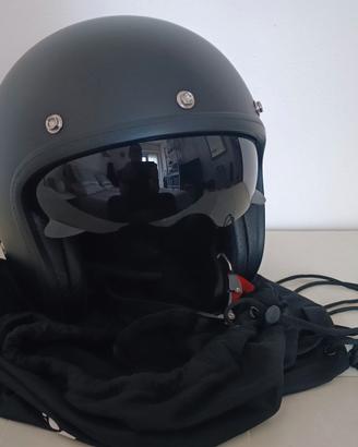 Casco jet nero opaco tg. 61 con visierino scuro