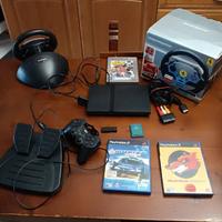 PS2 SLIM con FMCBT e volante Ferrari 