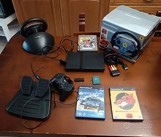 PS2 SLIM con FMCBT e volante Ferrari 