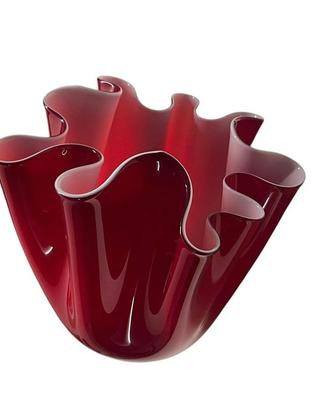 Vaso Venini “Fazzoletto” medio rosso