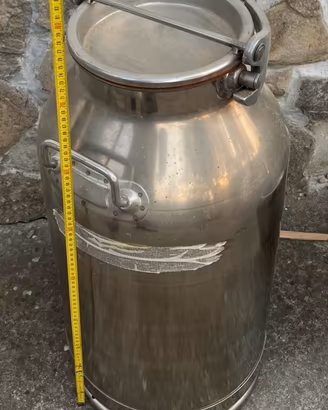 Bidone Latta Inox 50L + Bacile (Pari al Nuovo)