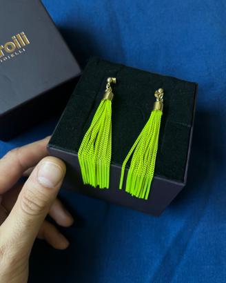 Stroili Oro Orecchini Verde Fluo Oro Eleganti