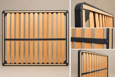 Rete letto mateimoniale a doghe legno con struttur
