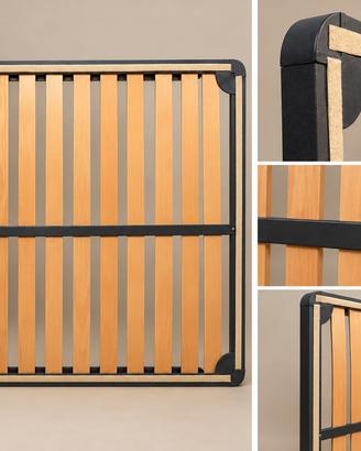 Rete letto mateimoniale a doghe legno con struttur