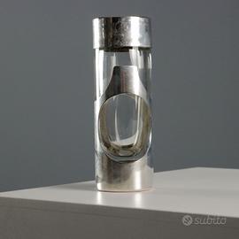 Vaso in Vetro e Argento James Rivière - Anni 70