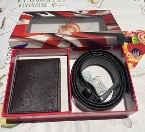 Portafoglio e cintura Lonsdale in palle marrone