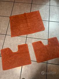 Set 3 Tappeti Bagno Arancione - Cotone Soft