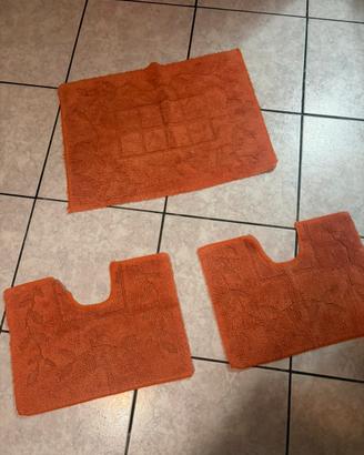 Set 3 Tappeti Bagno Arancione - Cotone Soft