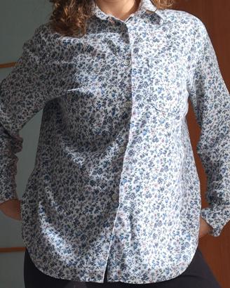 Camicia  fiorellini XL ,cotone e modal,anni '90