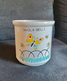 vaso bianco vintage ceramica, Ambrogio Pozzi tavol