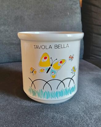 vaso bianco vintage ceramica, Ambrogio Pozzi tavol
