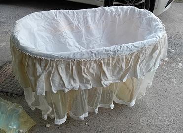 culla vimini completa di materasso e copertura 