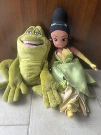 Coppia Peluche Principessa e il Ranocchio Naveen t