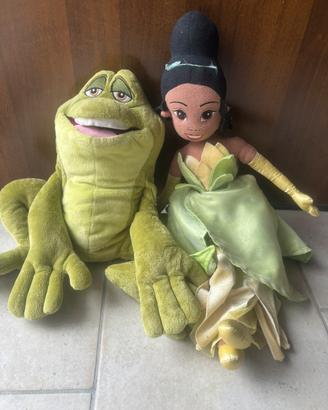 Coppia Peluche Principessa e il Ranocchio Naveen t