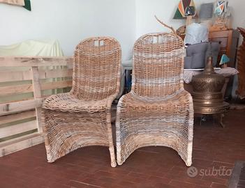 Sedie design in midollino