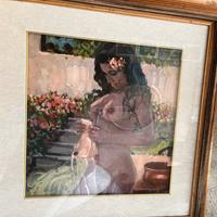 Quadro a olio su tela con cornice legno