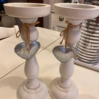 Portacandele bianche shabby chic