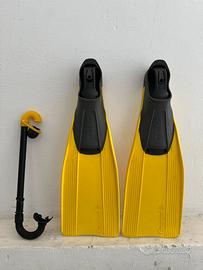 Pinne Cressi Rondine Clio gialle 41-42 + snorkel