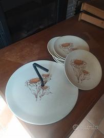 Servizio piatti formaggio maiolica