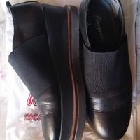 Scarpe di pelle nere platform Piampiani 38