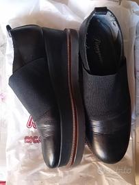 Scarpe di pelle nere platform Piampiani 38