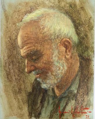 Gueri da Santomio, ritratto olio su tavola