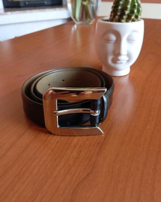 Cintura nera vera pelle 90 cm