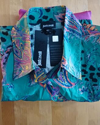 Just Cavalli abito midi “Leo Paisley” verde 627s