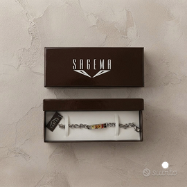 Bracciale Sagema con borchie in oro 18 carati