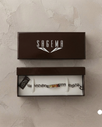 Bracciale Sagema con borchie in oro 18 carati
