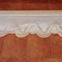 ZINEFFA tenda in legno con drappo damascato oro