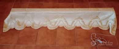 ZINEFFA tenda in legno con drappo damascato oro