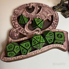 Set Dadi Verde Nero Dungeons and Dragons