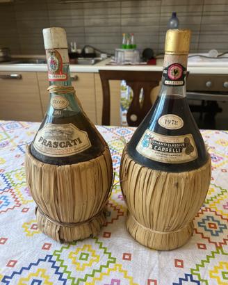 2 Fiaschi storici da collezione – Frascati/chianti