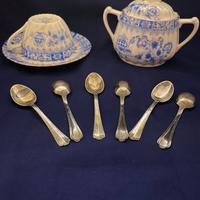 6 cucchiaini antichi vintage argento 800