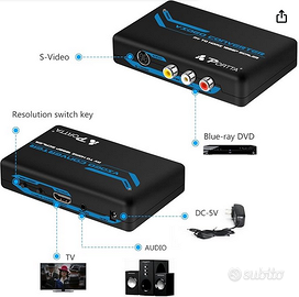 Adattatore upscaler S-Video av ad Hdmi Portta