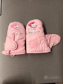 guanti da neve (moffole rosa) da bambina