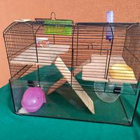 gabbia x criceto in vetro e metallo 