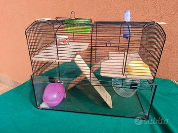 gabbia x criceto in vetro e metallo 