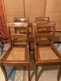 Sedie antiche noce e paglia di Vienna