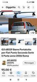 barre portatutto per fiat punto seconda serie 