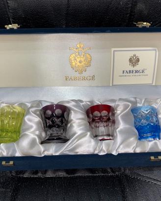 Crystal Nazdrovia di Imperial Faberge set di 4
