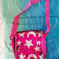 Borsa gira brilla rosa argento nuova