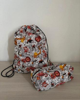set zaino e astuccio