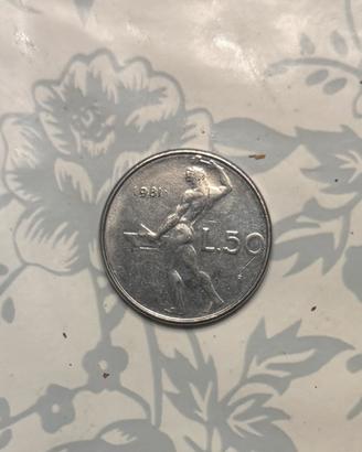 moneta vintage di 50 lire del 1981 a 30€
