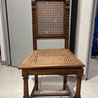 Sedie antiche con seduta in paglia di Vienna