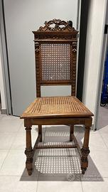 Sedie antiche con seduta in paglia di Vienna