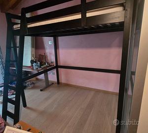 Letto a soppalco una piazza e mezza + materasso